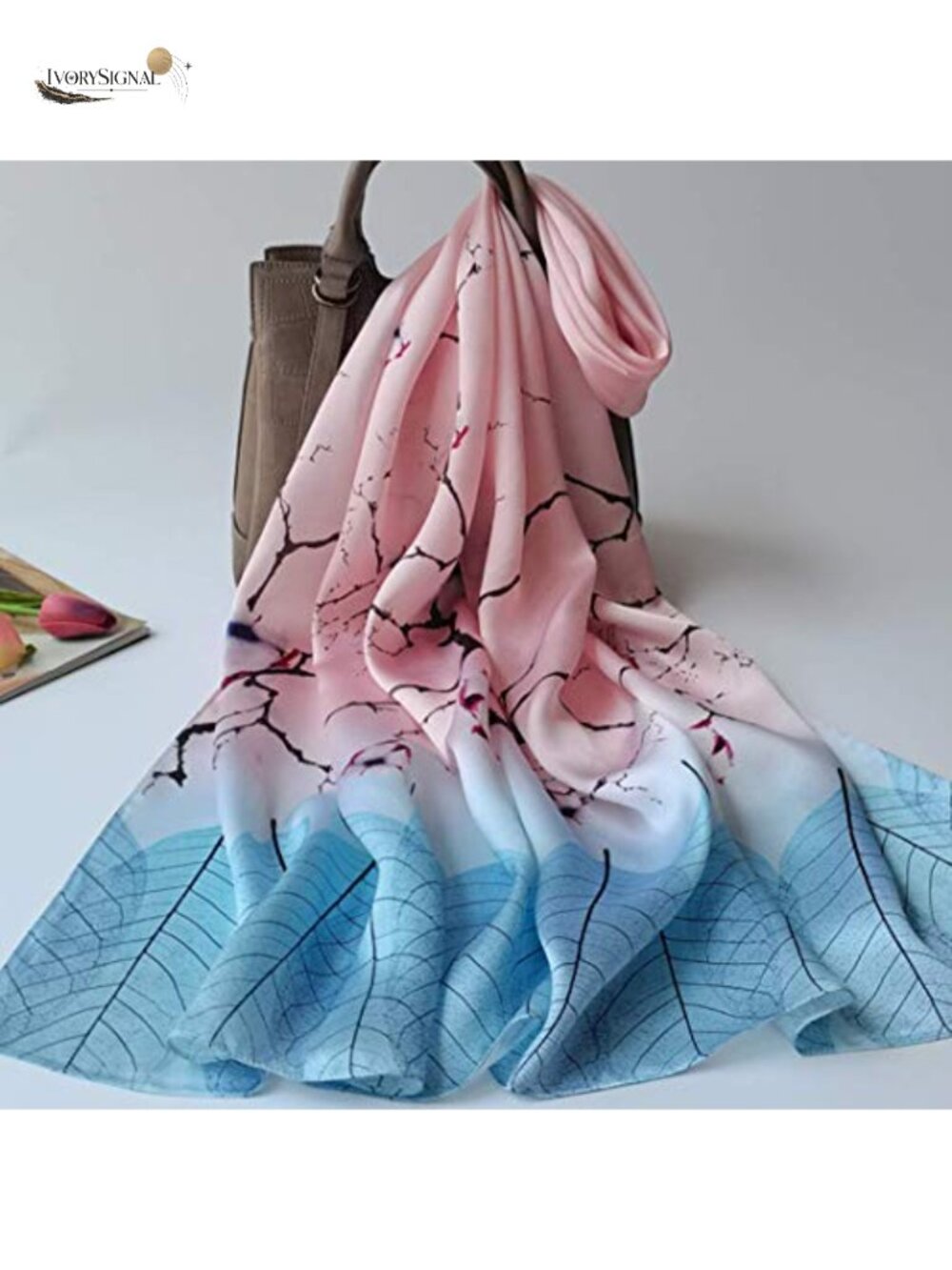 100% Pure Silk Long Scarf Oblong Shawl Women Large Wrap - Picture 4 of 6